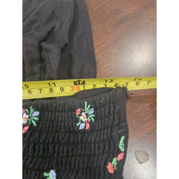 Vintage y2k Babydoll Embroidered Black Floral Dress Urban Outfitters Sz M Halter - Picture 8 of 9